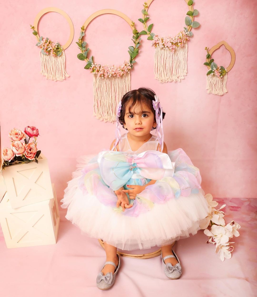 Boho Floral hoops- Set of 4