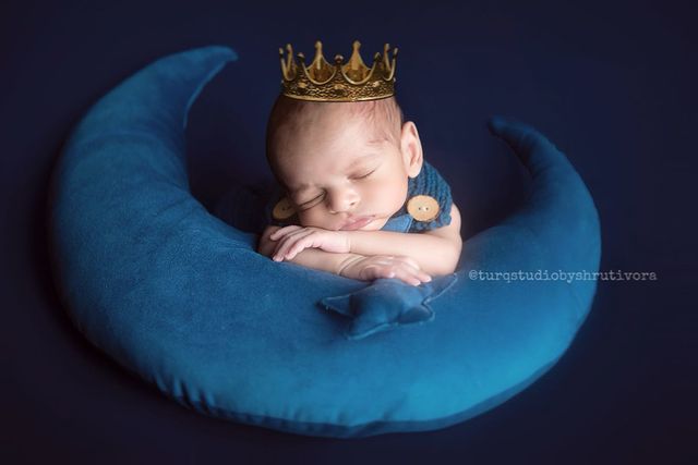 Denim Moon Prop with stars