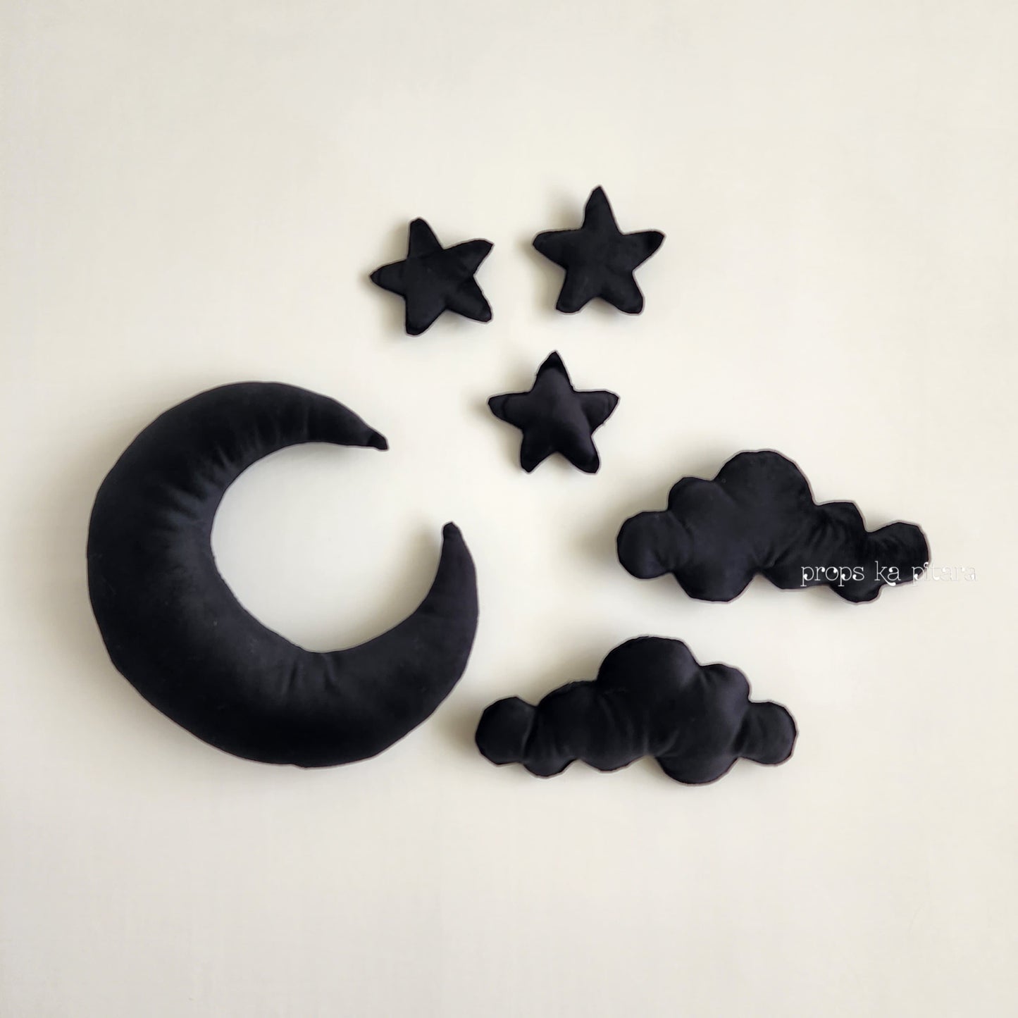Moon, Stars And Clouds Set