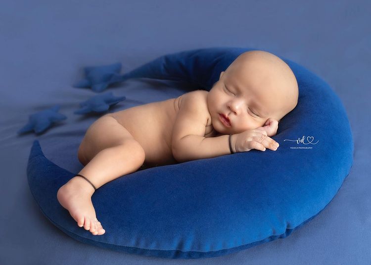 Denim Moon Prop with stars