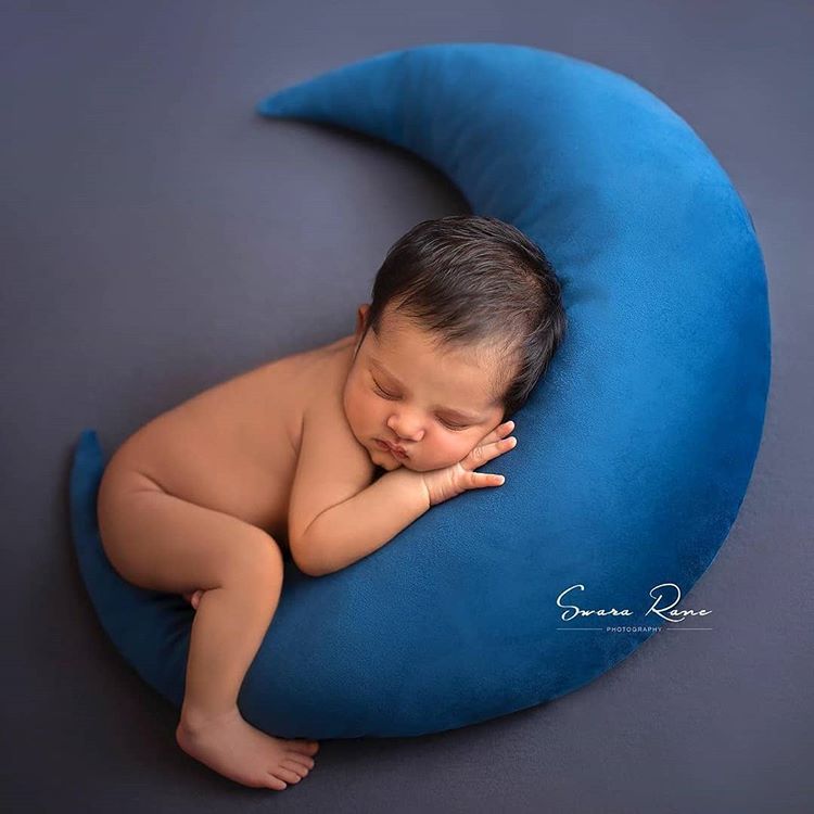 Denim Moon Prop with stars