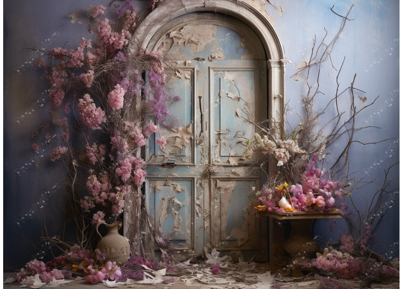 Pink floral doorway