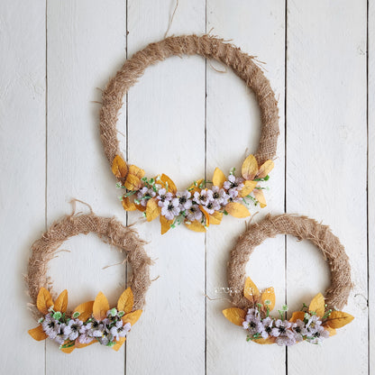 Rustic Burlap Hoops- Set of 3