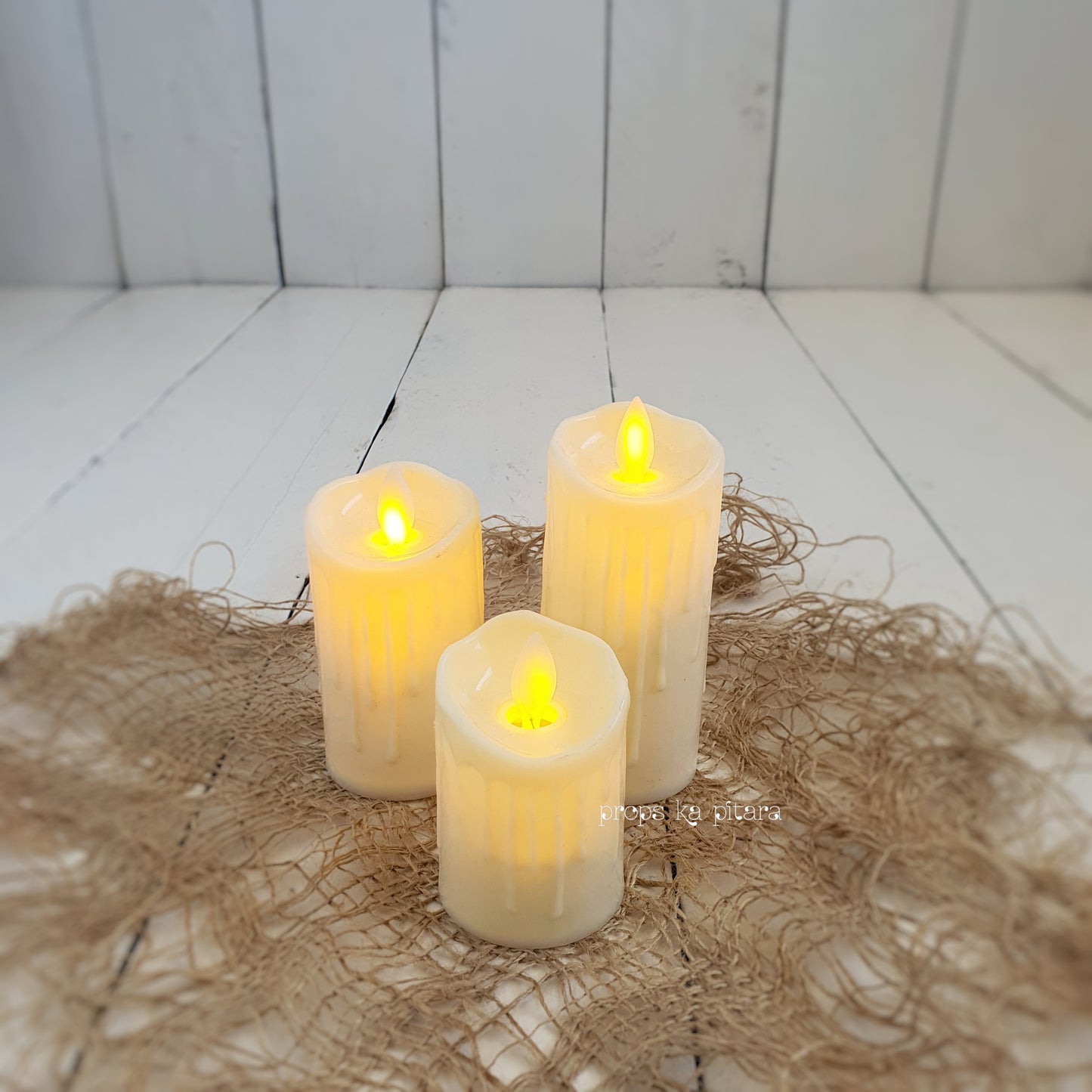 LED Pillar Candles Set Of Three