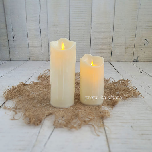 LED Pillar Candles Set Of Two