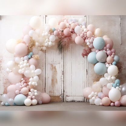 Pastel balloon arch