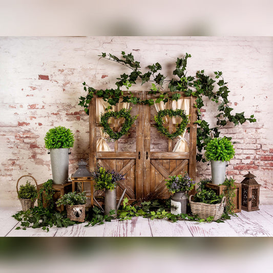 Barn Door With Greenery