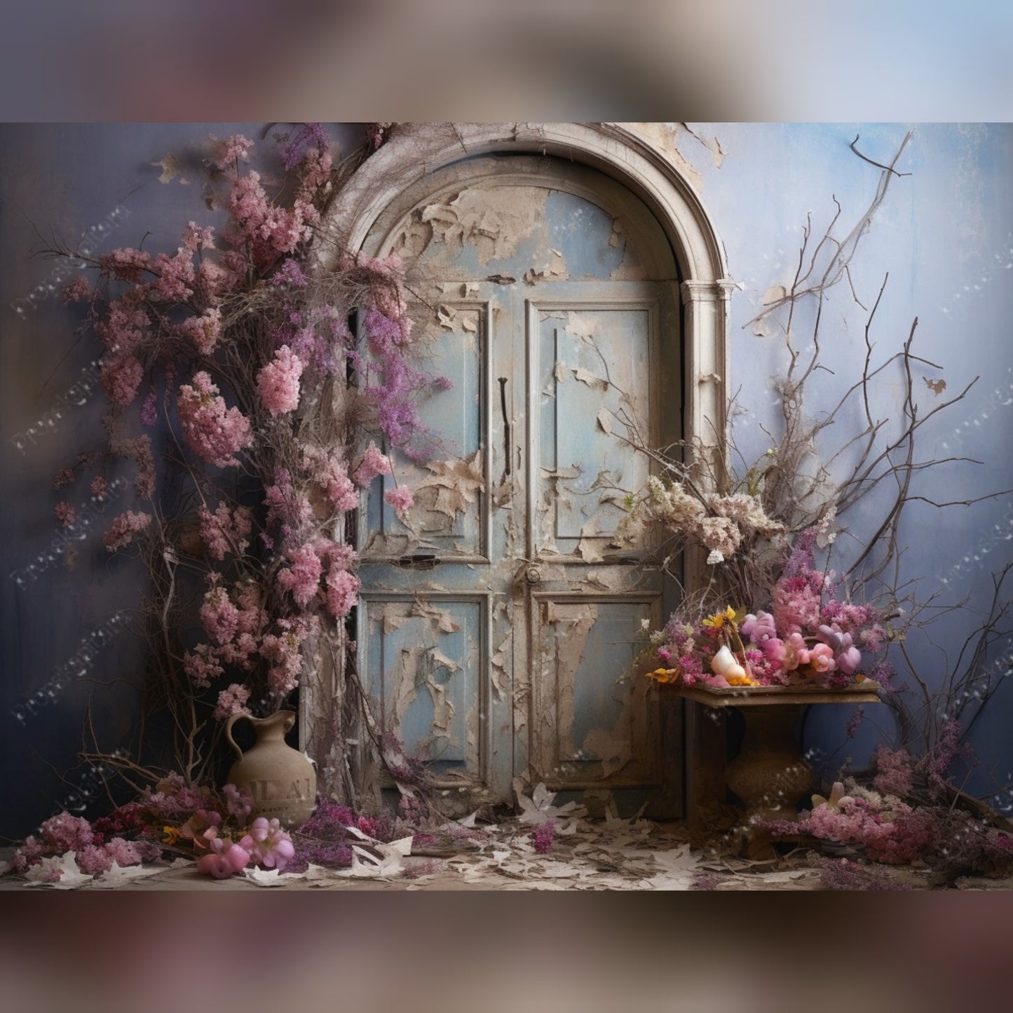 Pink floral doorway