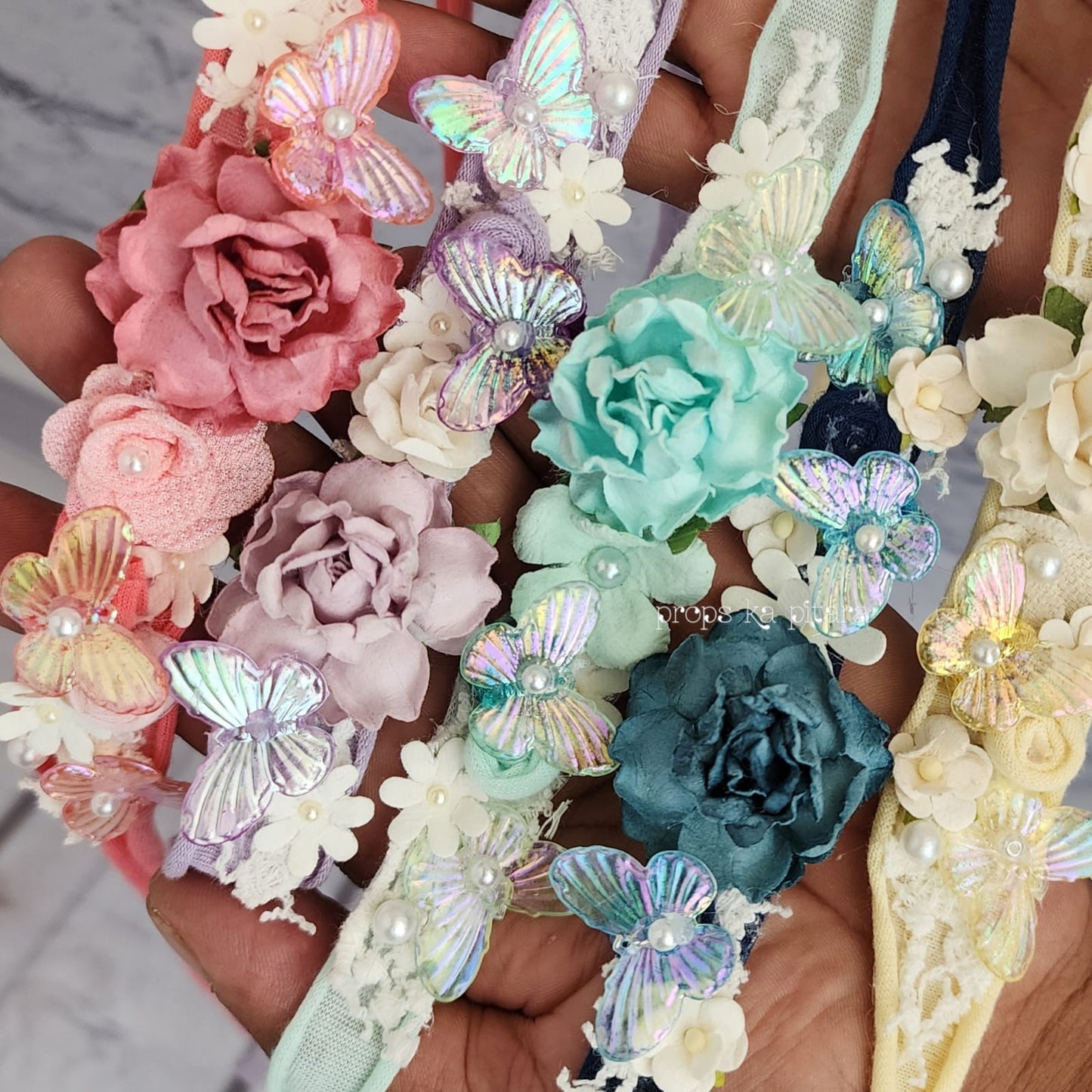 Floral Butterfly Tiara Set Of Five