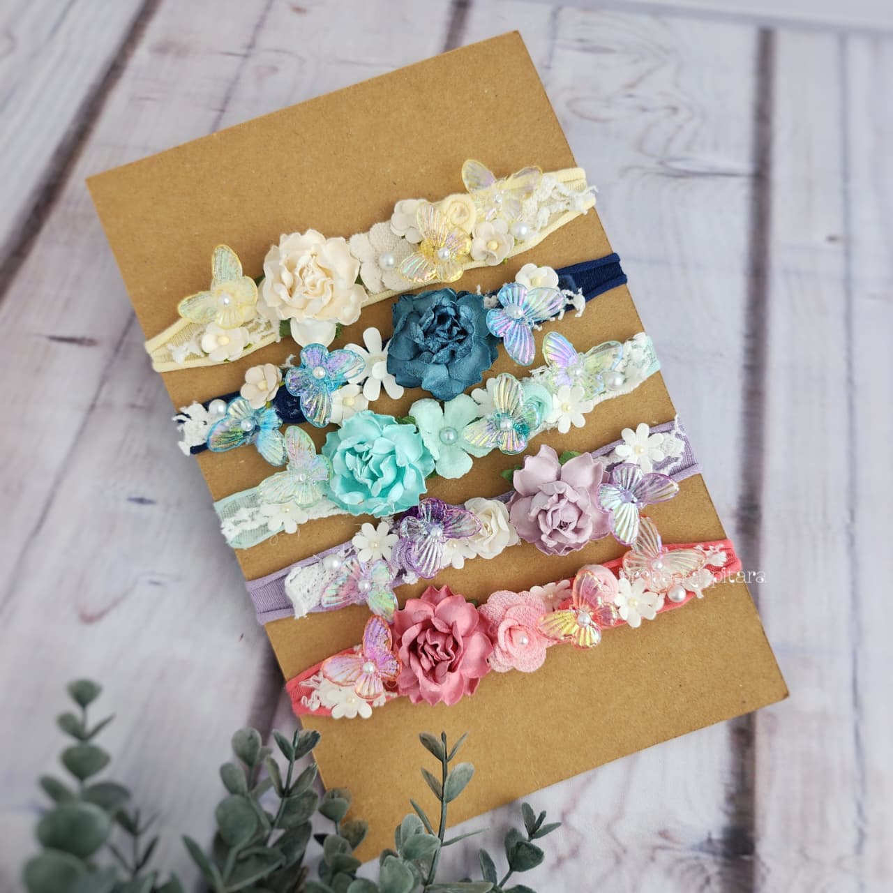 Floral Butterfly Tiara Set Of Five