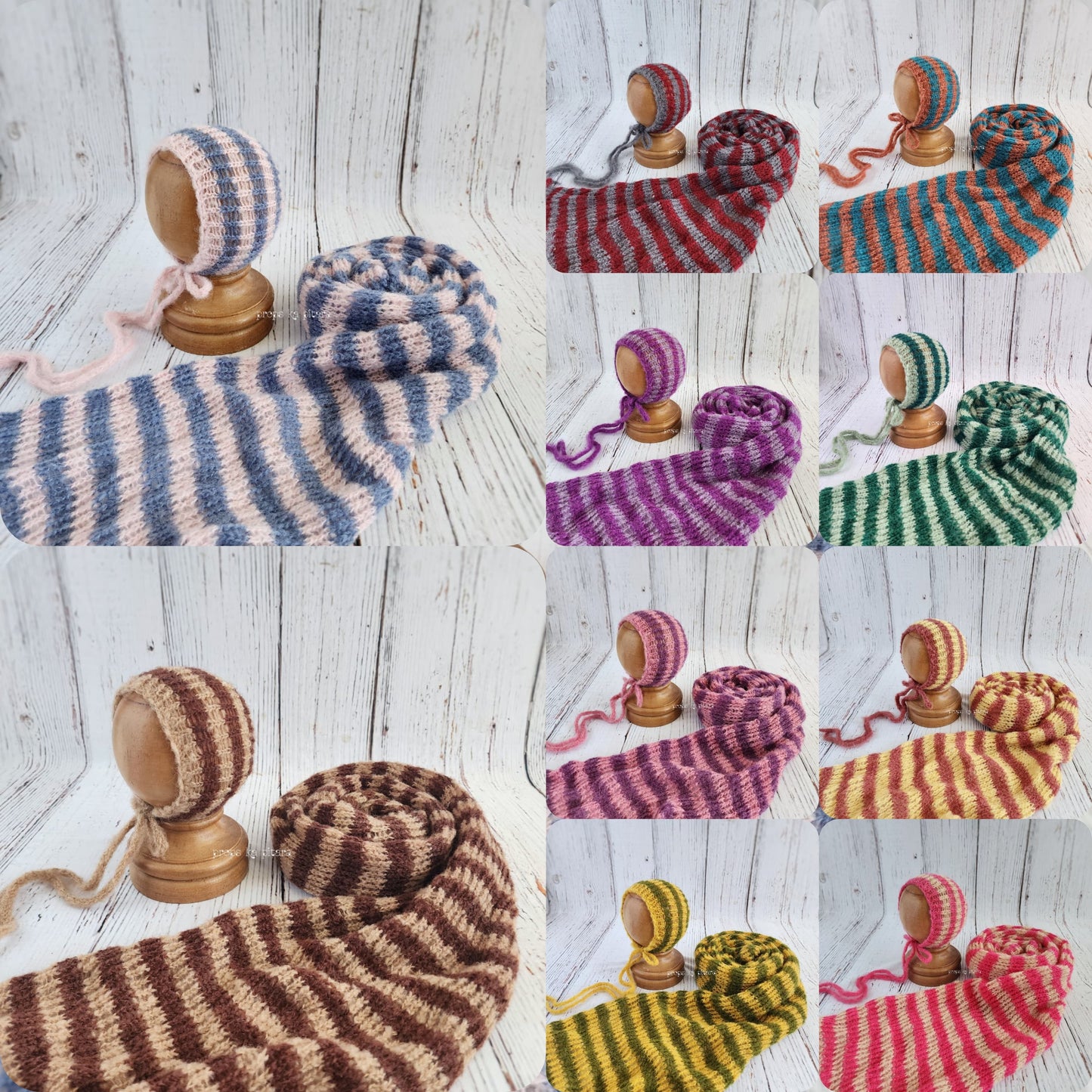 Knit Caterpillar wrap set