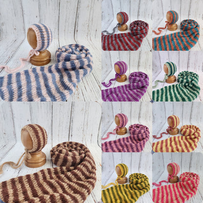 Knit Caterpillar wrap set