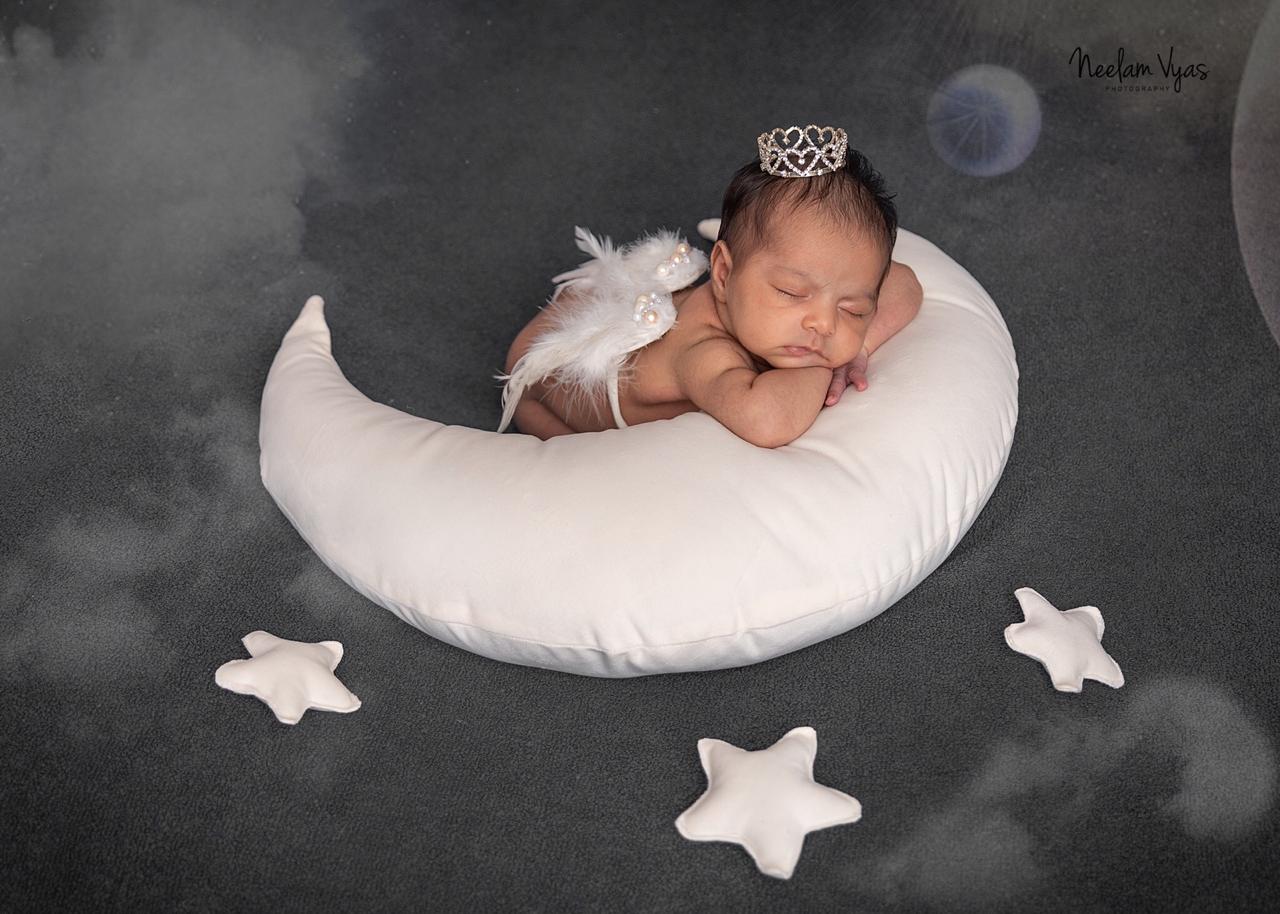 Ivory Moon Prop with stars