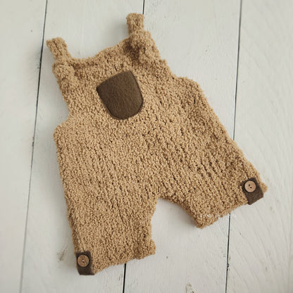 Knit Shaggy Overalls